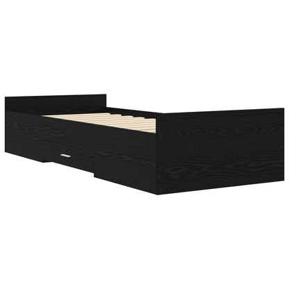 Rám Postele S Úložným Prostorem Černý Dub 80 X 200 Cm