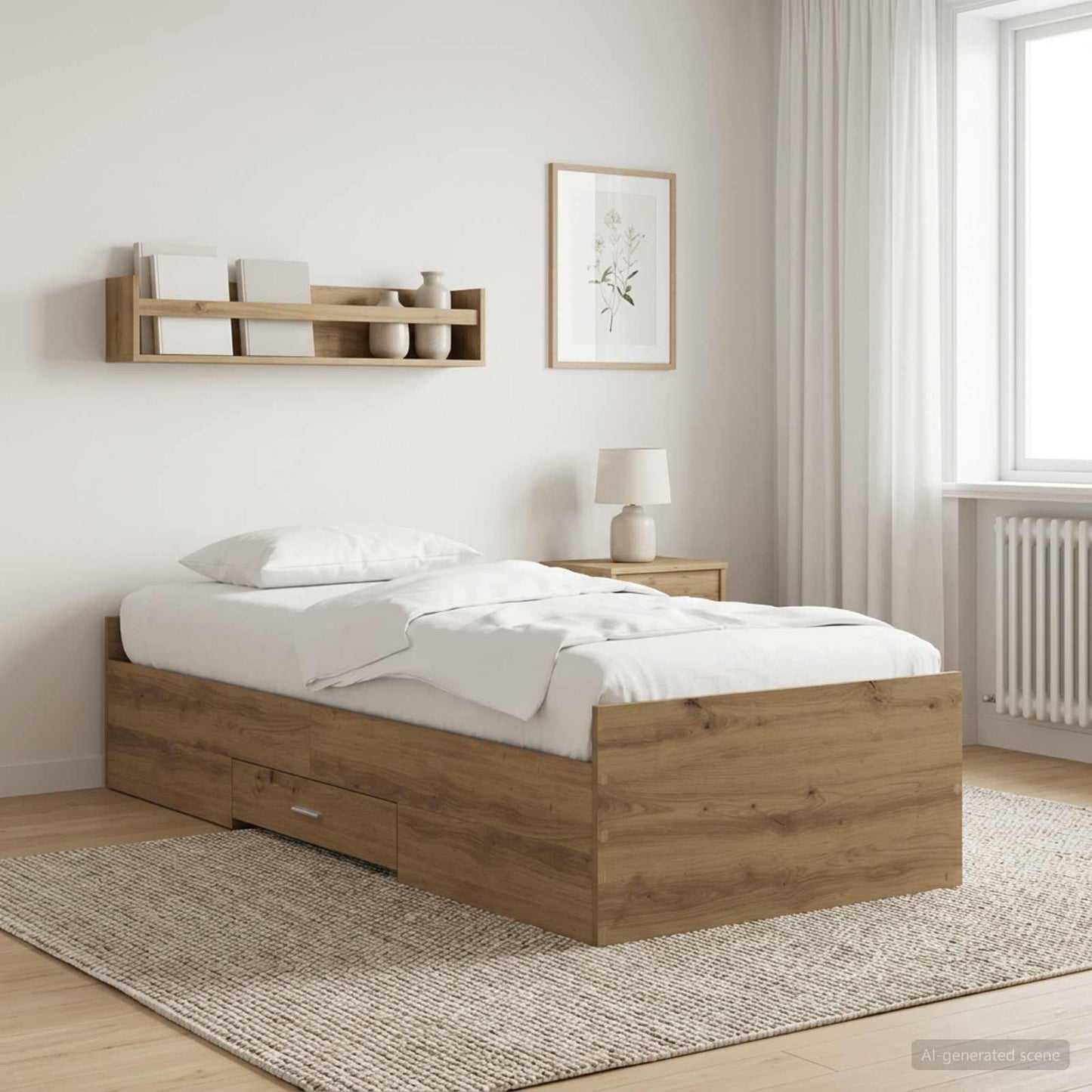 Rám Postele S Úložným Prostorem Dub Artisan 80 X 200 Cm