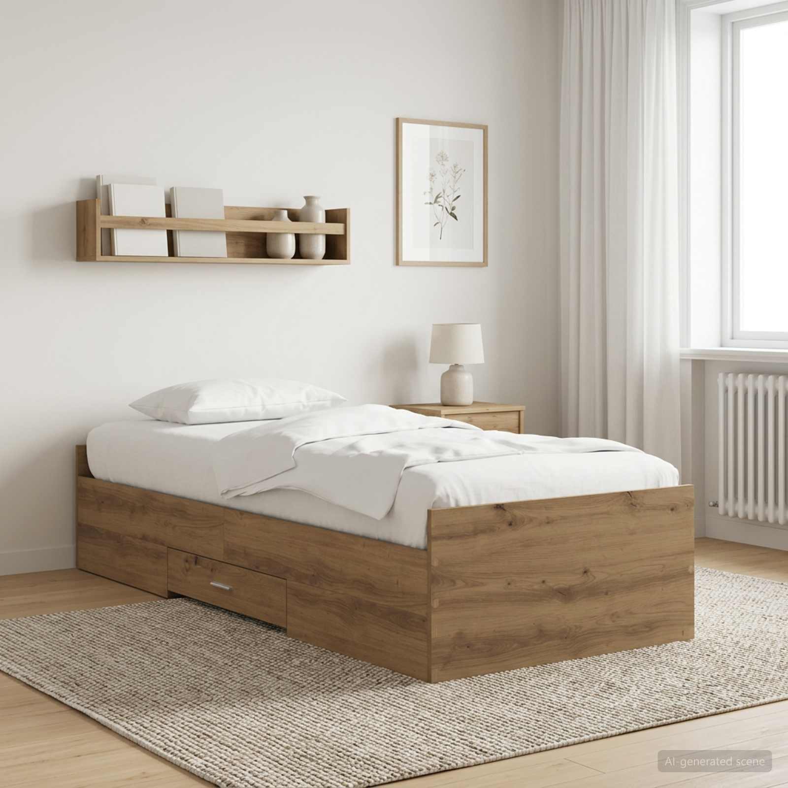 Rám Postele S Úložným Prostorem Dub Artisan 80 X 200 Cm