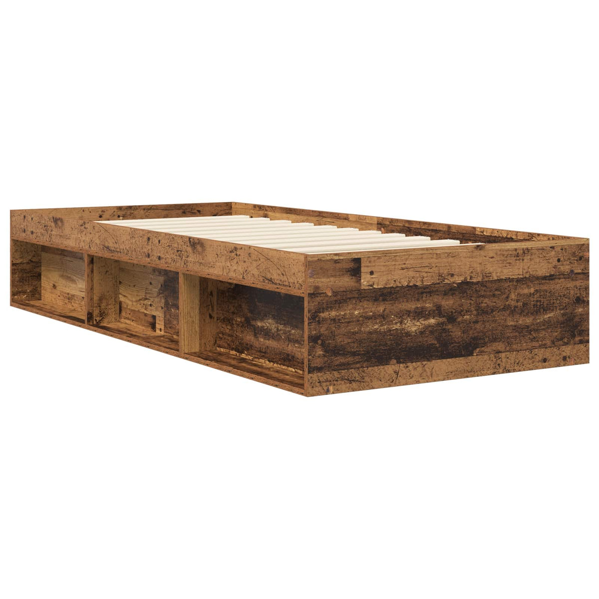 Rám Postele S Úložným Prostorem Staré Dřevo 80 X 200 Cm