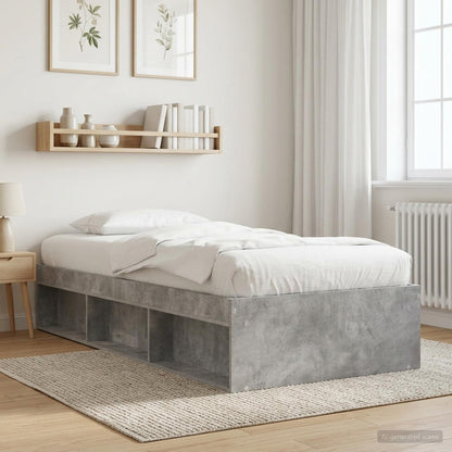 Rám Postele S Úložným Prostorem Betonově Šedá 80 X 200 Cm