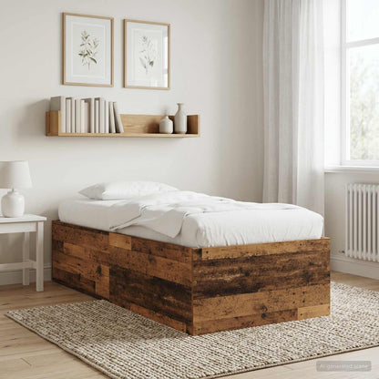 Postel Na Podlaze Staré Dřevo 80 X 200 Cm Kompozitní Dřevo