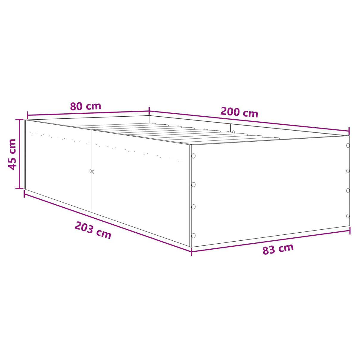 Postel Na Podlaze Dub Artisan 80 X 200 Cm Kompozitní Dřevo