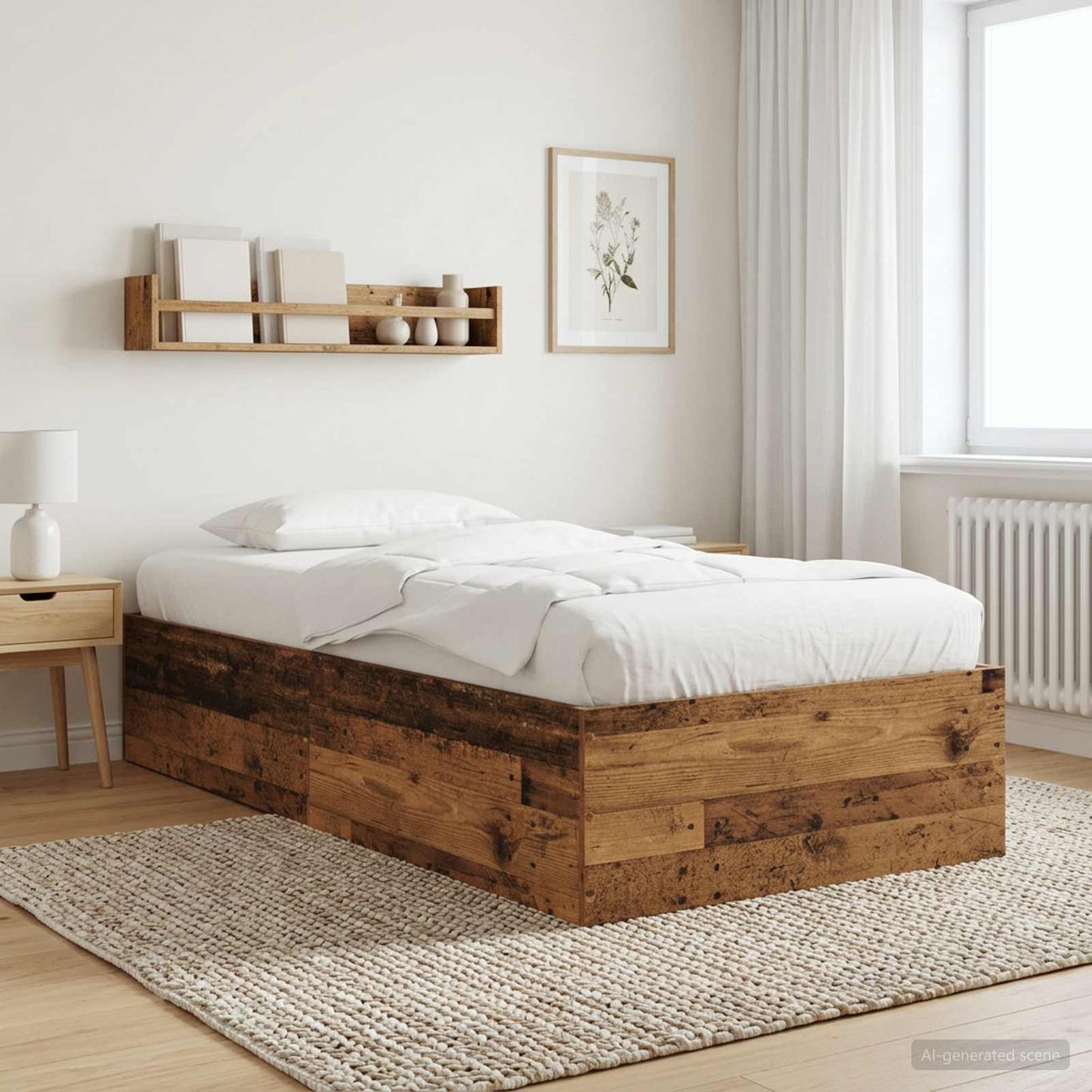 Postel Na Podlaze Staré Dřevo 80 X 200 Cm Kompozitní Dřevo