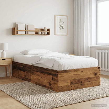 Postel Na Podlaze Staré Dřevo 80 X 200 Cm Kompozitní Dřevo