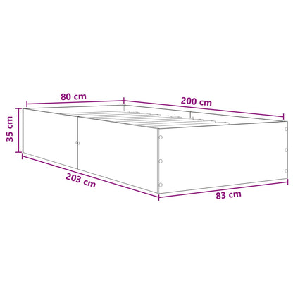 Postel Na Podlaze Černý Dub 80 X 200 Cm Kompozitní Dřevo