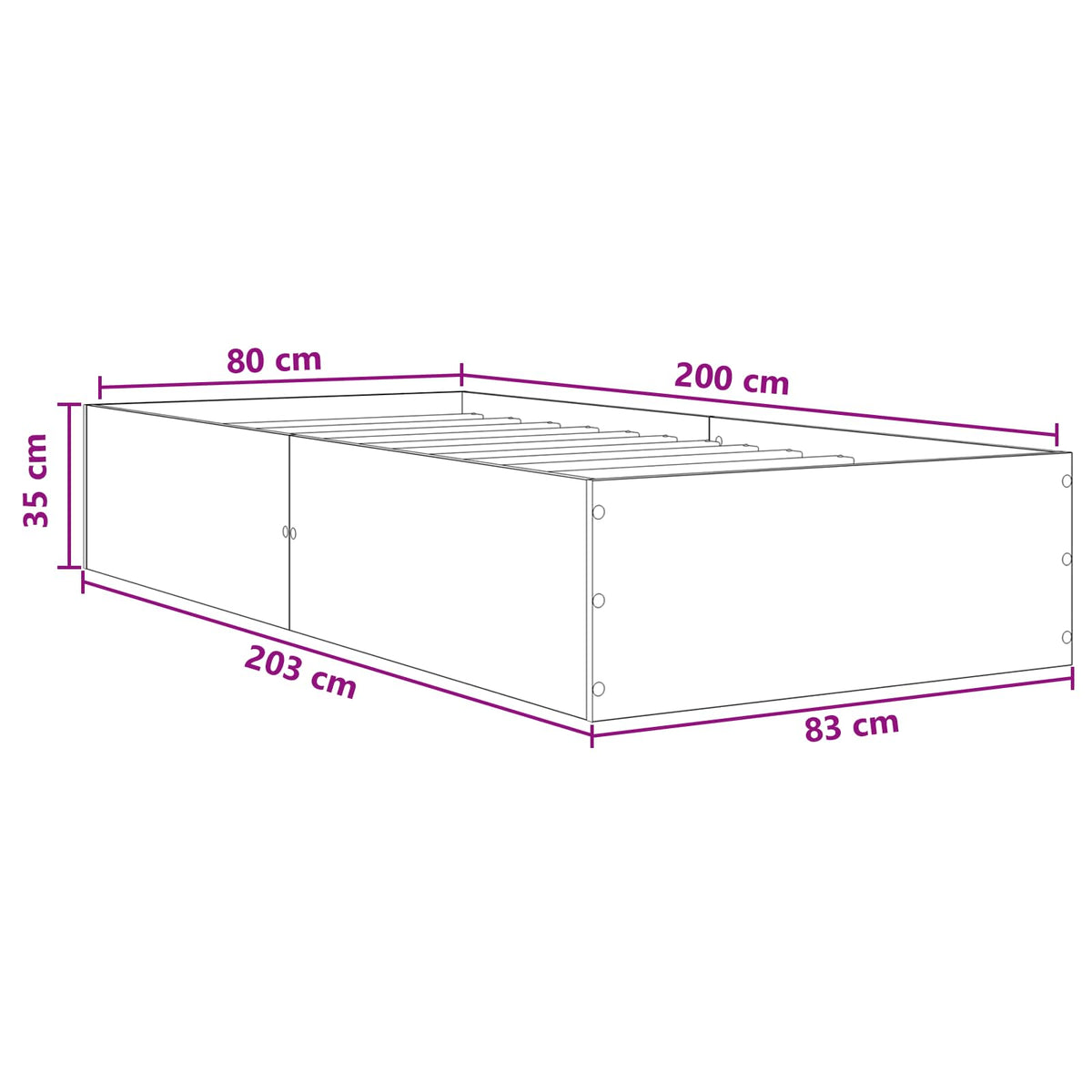 Postel Na Podlaze Dub Artisan 80 X 200 Cm Kompozitní Dřevo