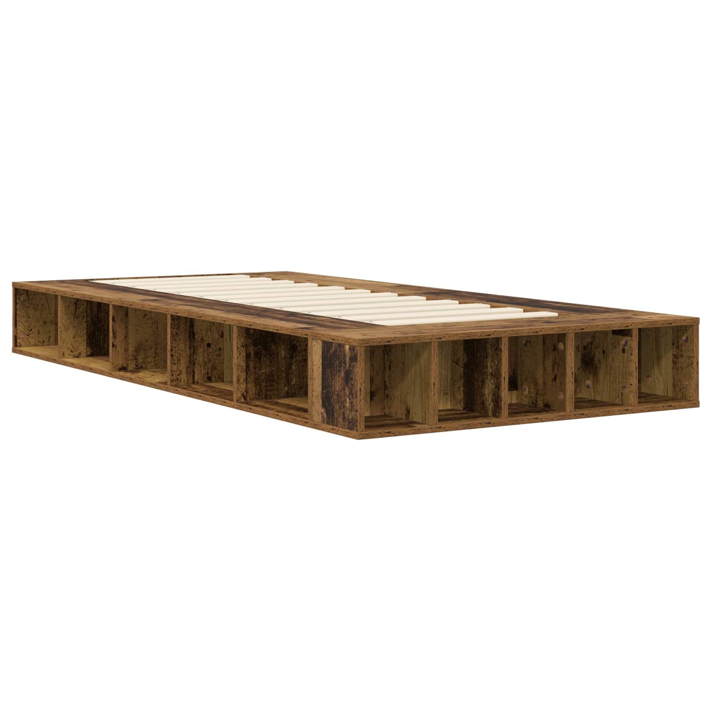 Rám Postele S Úložným Prostorem Staré Dřevo 80 X 200 Cm