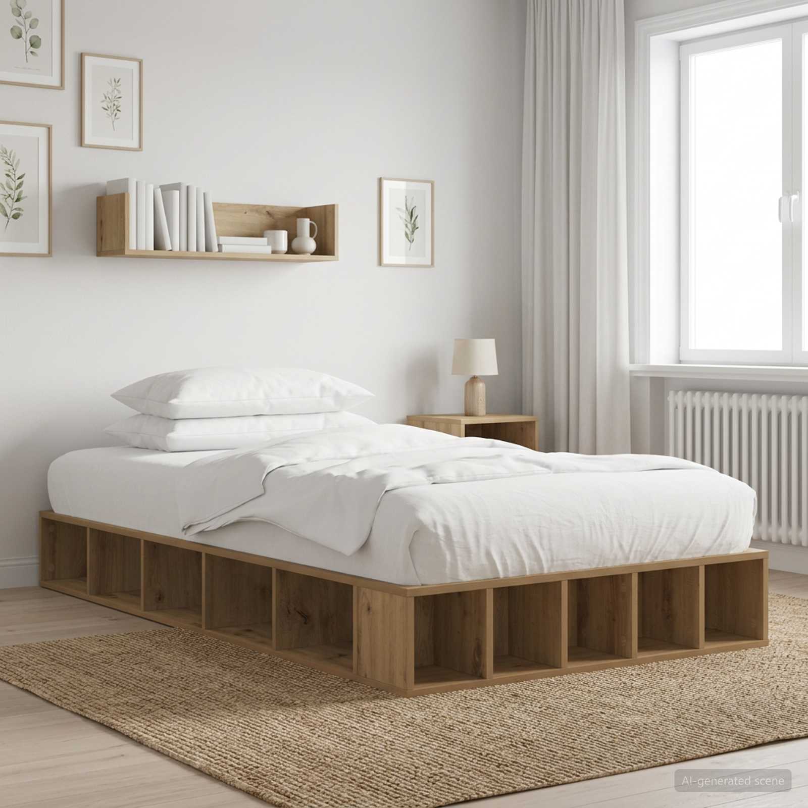 Rám Postele S Úložným Prostorem Dub Artisan 80 X 200 Cm