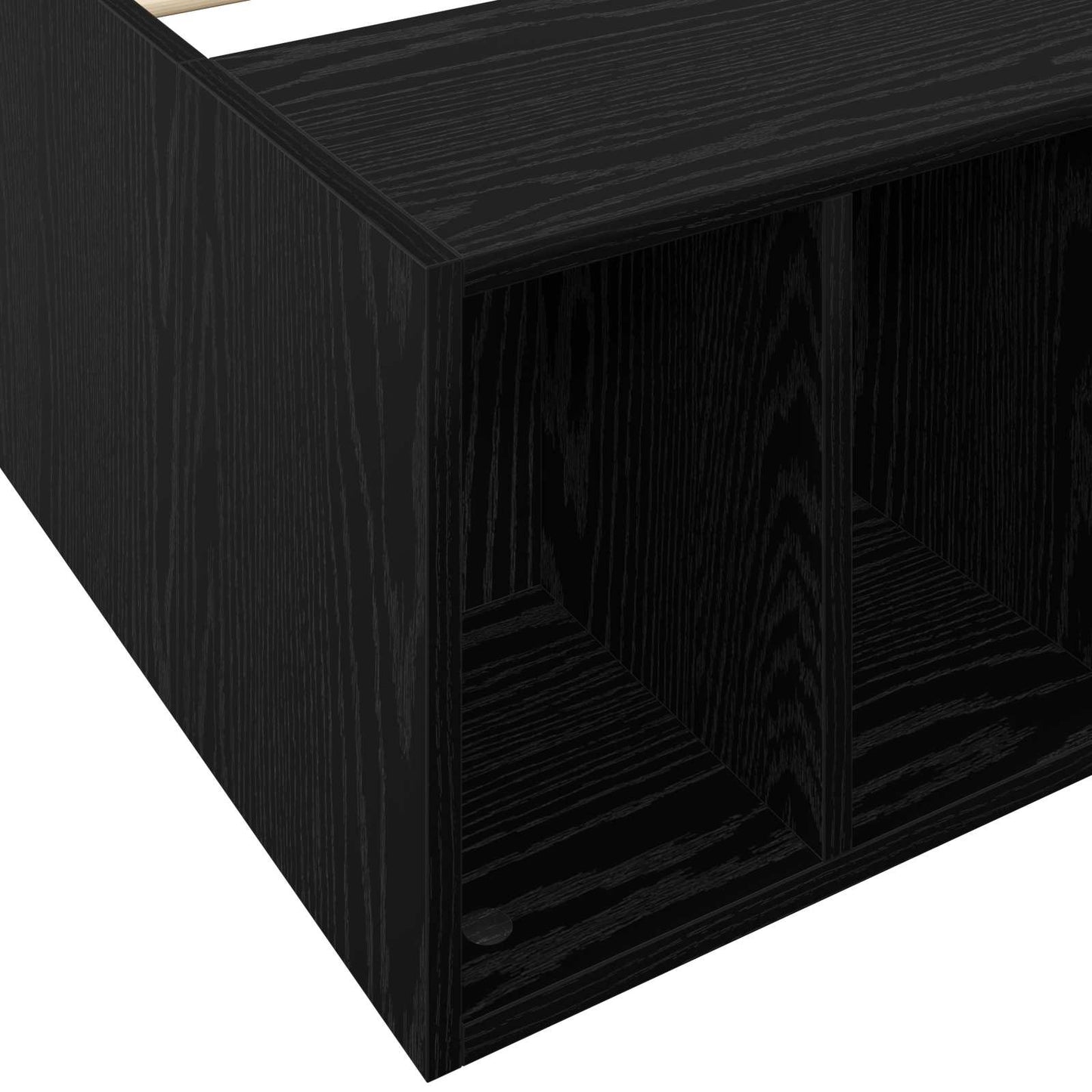 Rám Postele S Úložným Prostorem S Policí Černý Dub 80 X 200 Cm