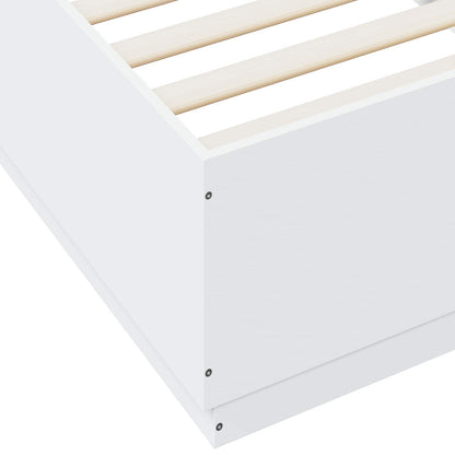 Postelový Rám S Led Bílá 80 X 200 Cm Kompozitní Dřevo