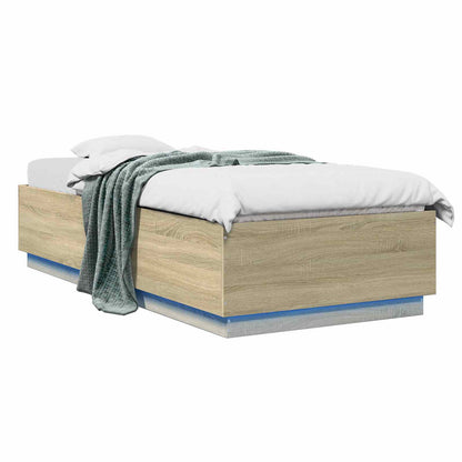 Postelový Rám S Led Dub Sonoma 80 X 200 Cm Kompozitní Dřevo