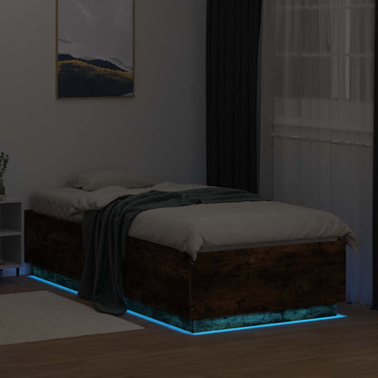 Postelový Rám S Led Kouřový Dub 80 X 200 Cm Kompozitní Dřevo