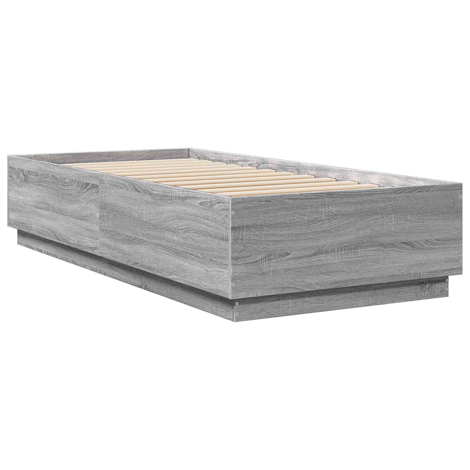 Postelový Rám S Led Šedý Sonoma 80 X 200 Cm Kompozitní Dřevo