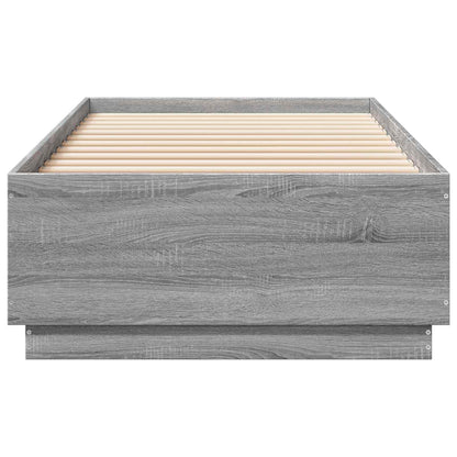 Postelový Rám S Led Šedý Sonoma 80 X 200 Cm Kompozitní Dřevo