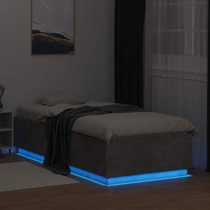 Postelový Rám S Led Betonově Šedá 80 X 200 Cm Kompozitní Dřevo