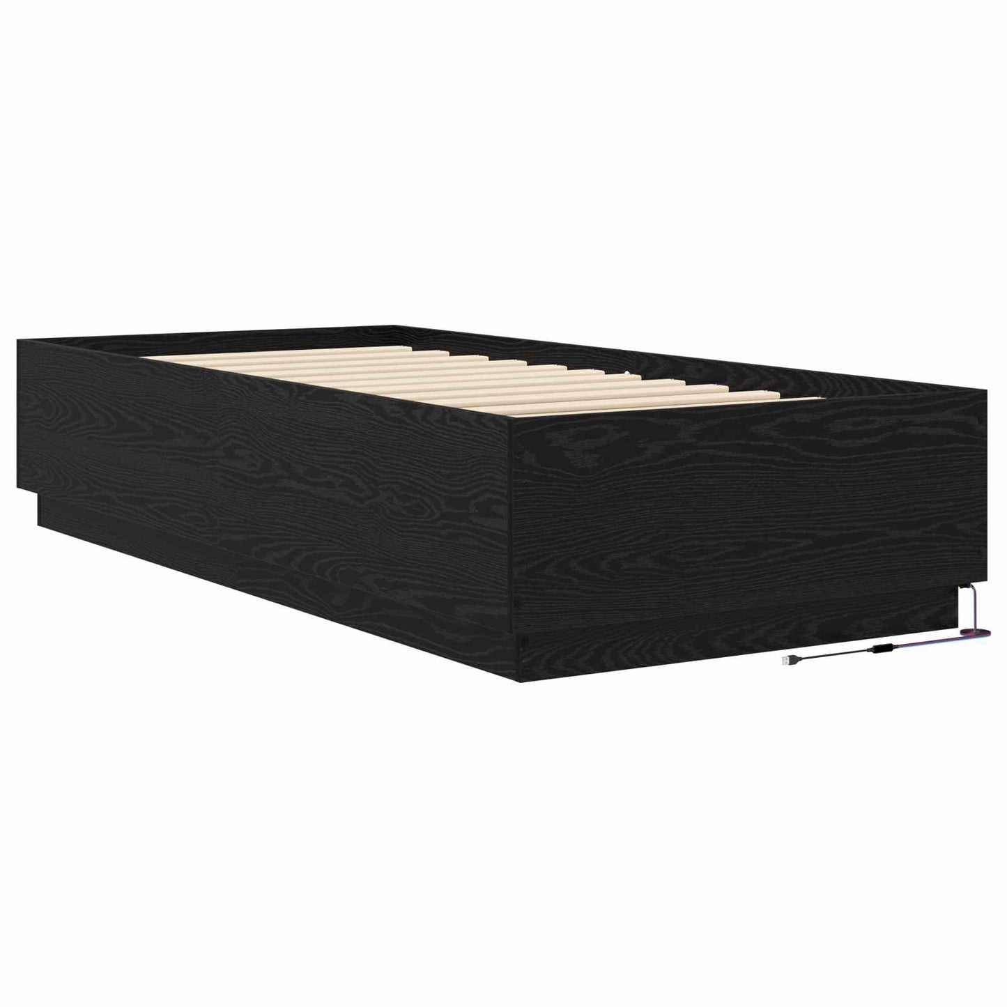 Postelový Rám S Led Černý Dub 80 X 200 Cm Kompozitní Dřevo