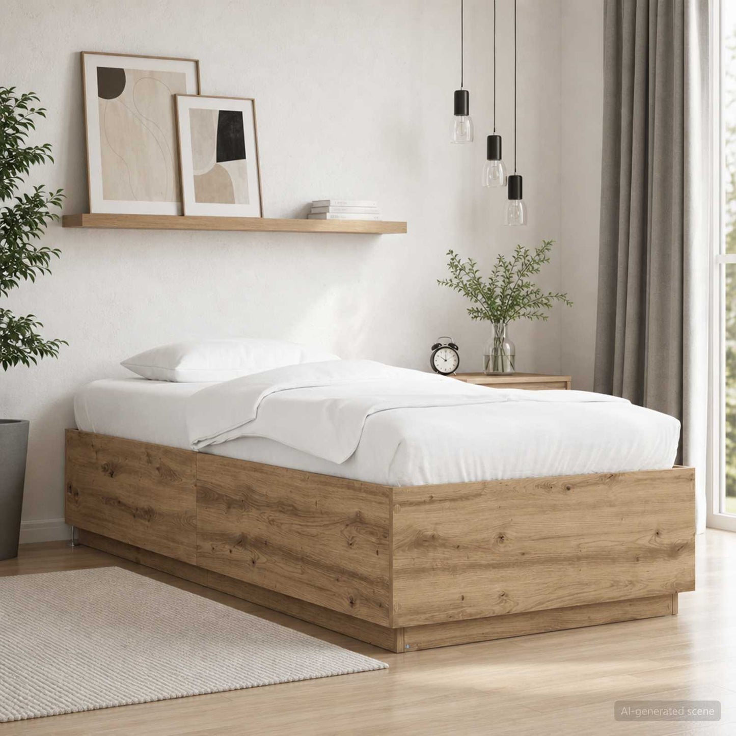 Postelový Rám S Led Dub Artisan 80 X 200 Cm Kompozitní Dřevo