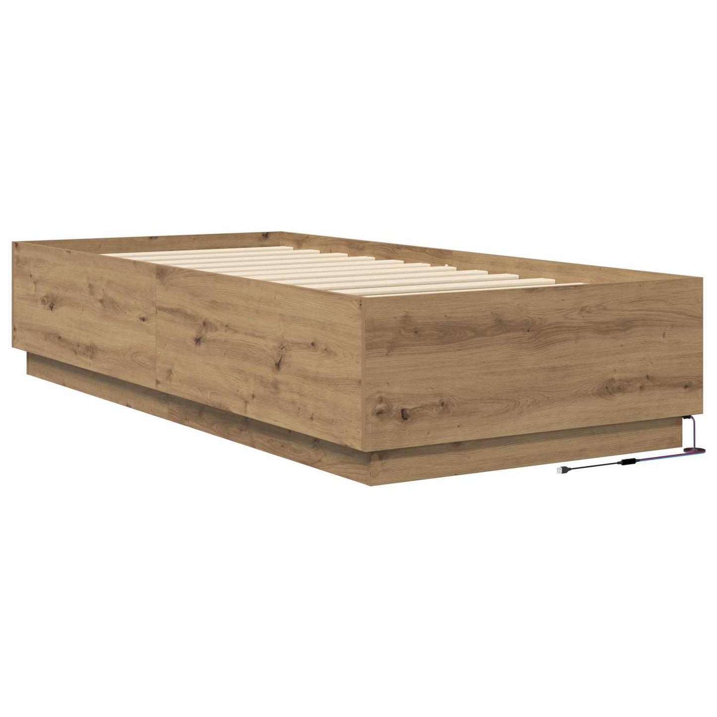 Postelový Rám S Led Dub Artisan 80 X 200 Cm Kompozitní Dřevo