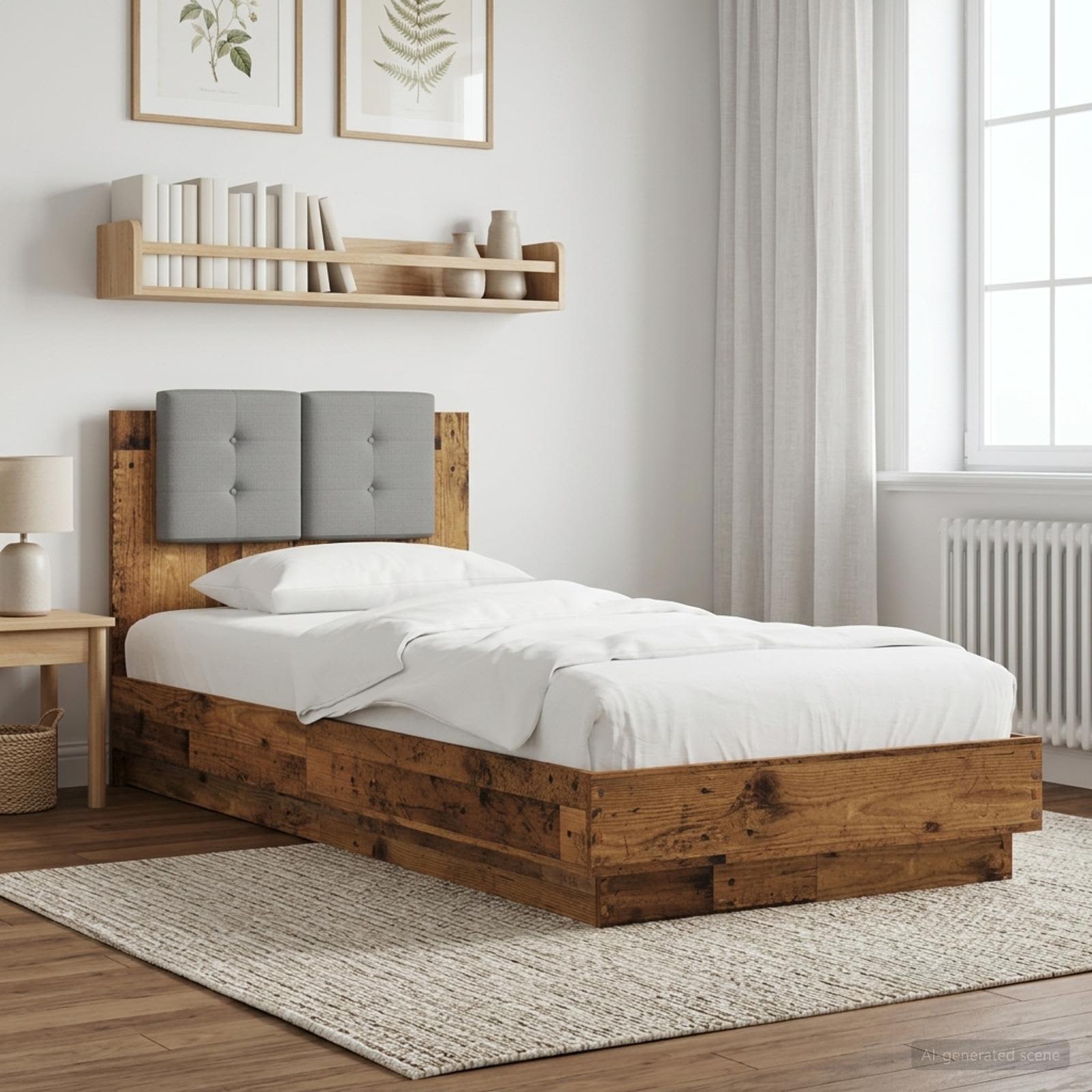 Rám Postele S Čelem Staré Dřevo 80 X 200 Cm Kompozitní Dřevo
