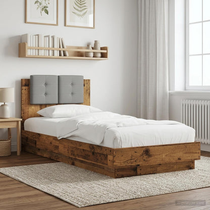 Rám Postele S Čelem Staré Dřevo 80 X 200 Cm Kompozitní Dřevo