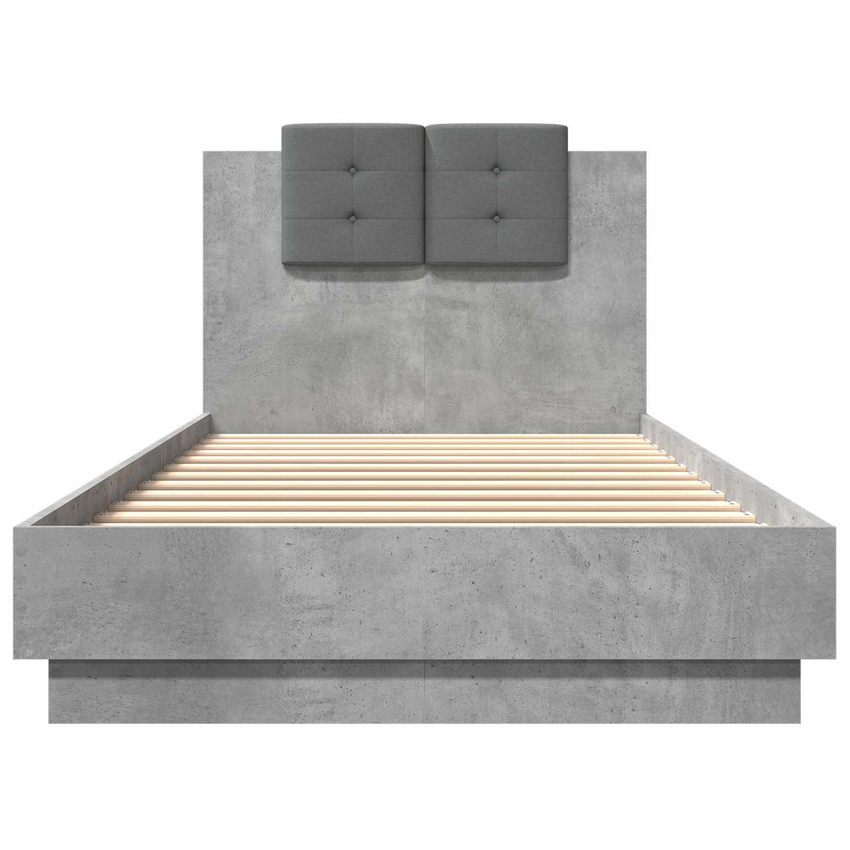 Rám Postele S Čelem Betonově Šedá 80 X 200 Cm Kompozitní Dřevo