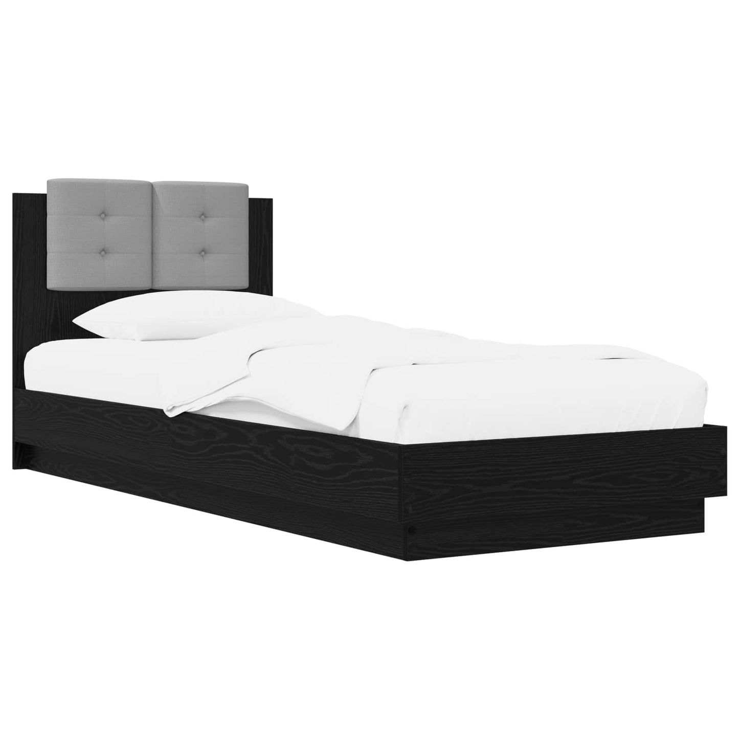 Rám Postele S Čelem Černý Dub 80 X 200 Cm Kompozitní Dřevo