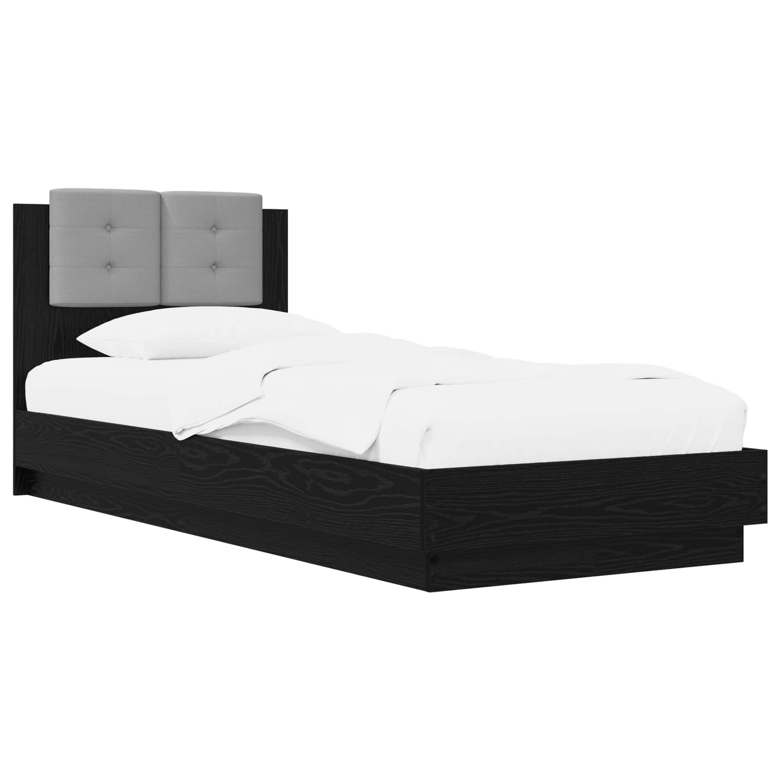 Rám Postele S Čelem Černý Dub 80 X 200 Cm Kompozitní Dřevo