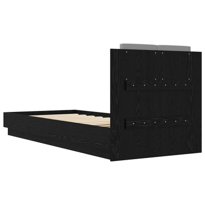 Rám Postele S Čelem Černý Dub 80 X 200 Cm Kompozitní Dřevo