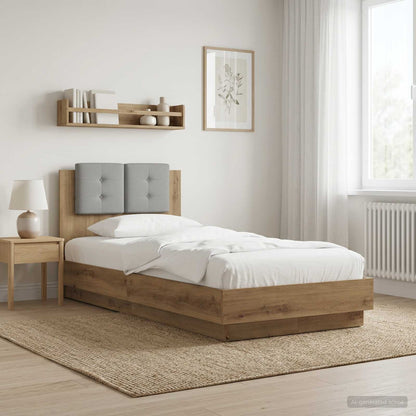 Rám Postele S Čelem Dub Artisan 80 X 200 Cm Kompozitní Dřevo