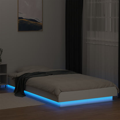 Postelový Rám S Led Bílá 80 X 200 Cm Kompozitní Dřevo