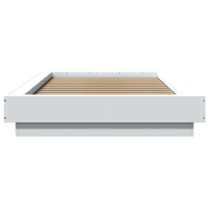 Postelový Rám S Led Bílá 80 X 200 Cm Kompozitní Dřevo