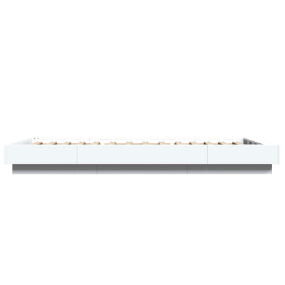 Postelový Rám S Led Bílá 80 X 200 Cm Kompozitní Dřevo