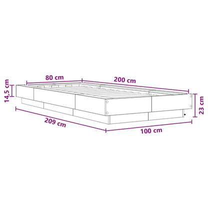 Postelový Rám S Led Bílá 80 X 200 Cm Kompozitní Dřevo