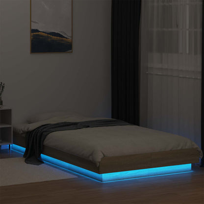 Postelový Rám S Led Dub Sonoma 80 X 200 Cm Kompozitní Dřevo