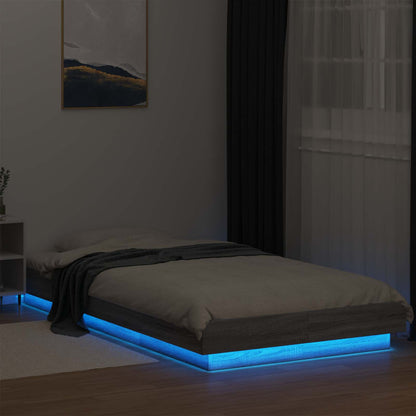 Postelový Rám S Led Šedý Sonoma 80 X 200 Cm Kompozitní Dřevo