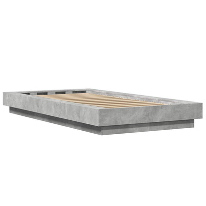 Postelový Rám S Led Betonově Šedá 80 X 200 Cm Kompozitní Dřevo
