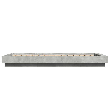 Postelový Rám S Led Betonově Šedá 80 X 200 Cm Kompozitní Dřevo