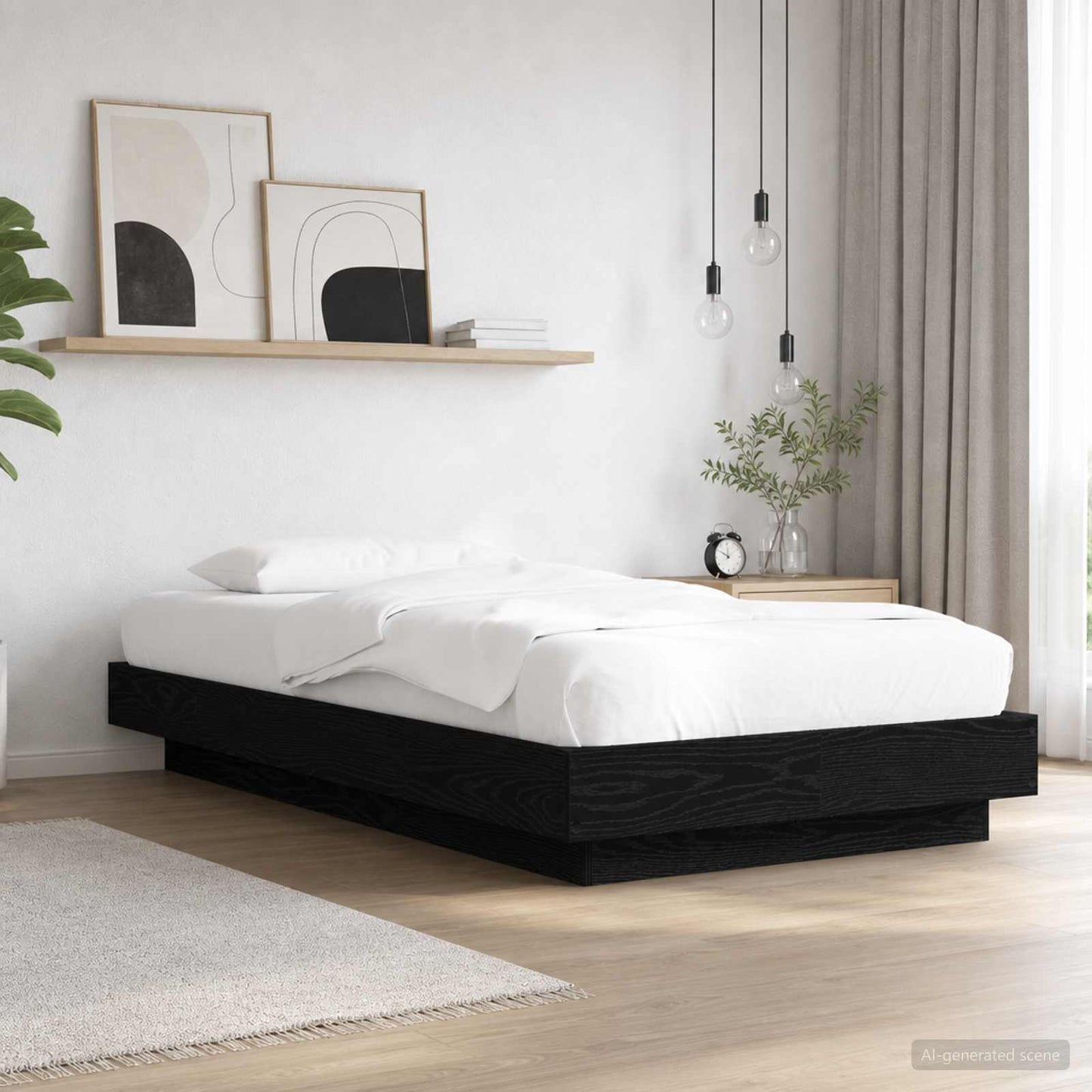Postelový Rám S Led Černý Dub 80 X 200 Cm Kompozitní Dřevo