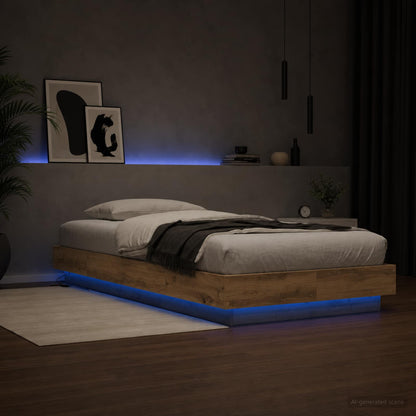 Postelový Rám S Led Dub Artisan 80 X 200 Cm Kompozitní Dřevo