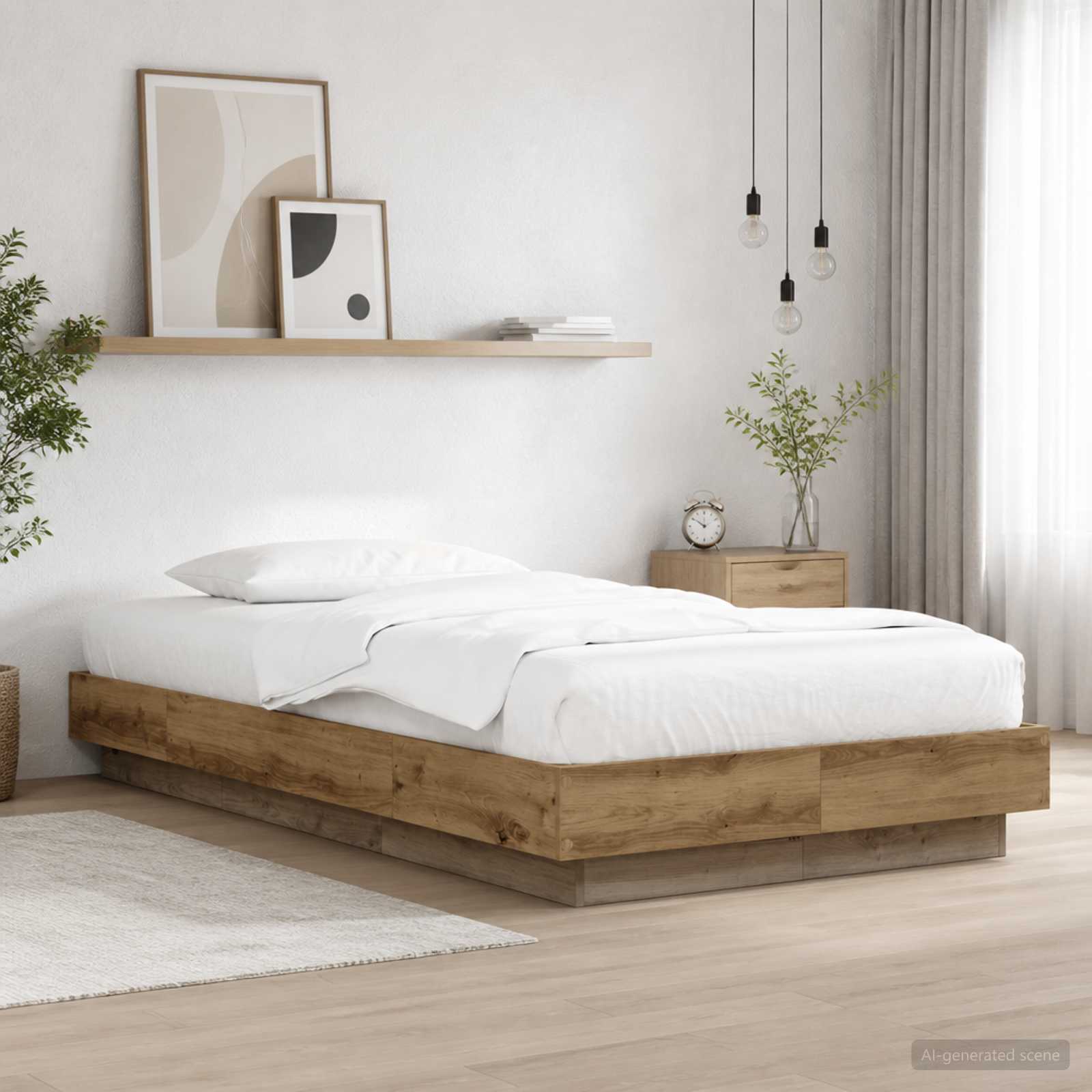 Postelový Rám S Led Dub Artisan 80 X 200 Cm Kompozitní Dřevo