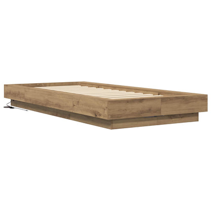 Postelový Rám S Led Dub Artisan 80 X 200 Cm Kompozitní Dřevo