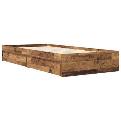 Rám Postele S Úložným Prostorem Staré Dřevo 80 X 200 Cm