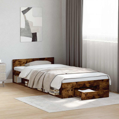 Rám Postele S Úložným Prostorem Kouřový Dub 80 X 200 Cm