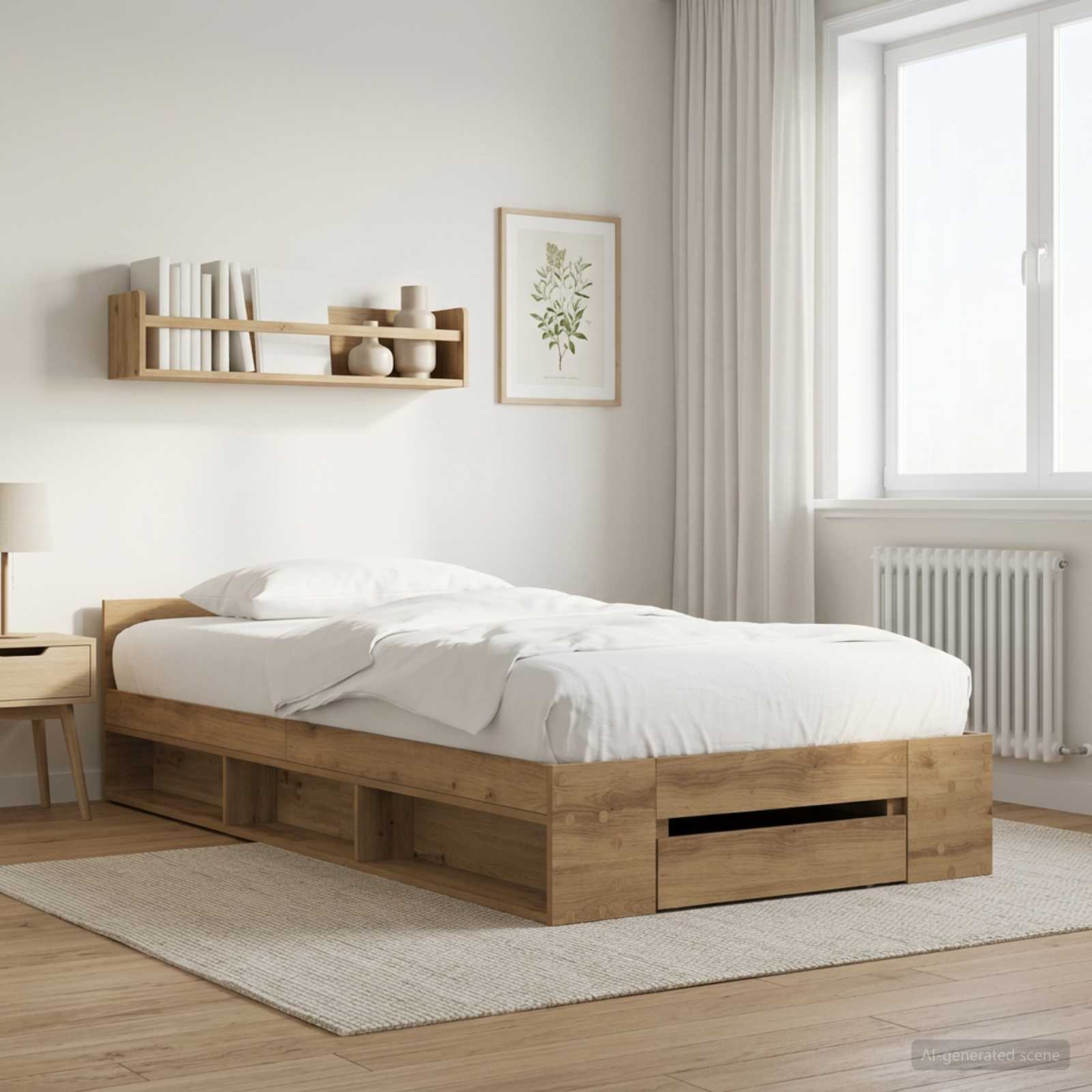 Rám Postele S Úložným Prostorem Dub Artisan 80 X 200 Cm