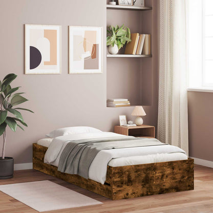 Rám Postele S Úložným Prostorem Kouřový Dub 80 X 200 Cm
