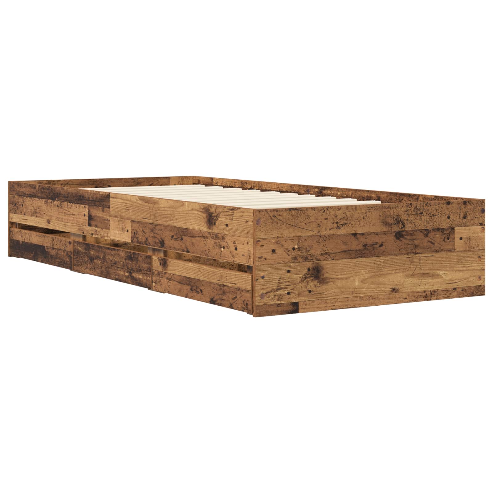 Rám Postele S Úložným Prostorem Staré Dřevo 80 X 200 Cm