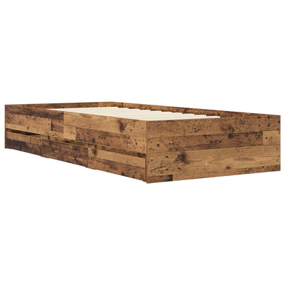 Rám Postele S Úložným Prostorem Staré Dřevo 80 X 200 Cm