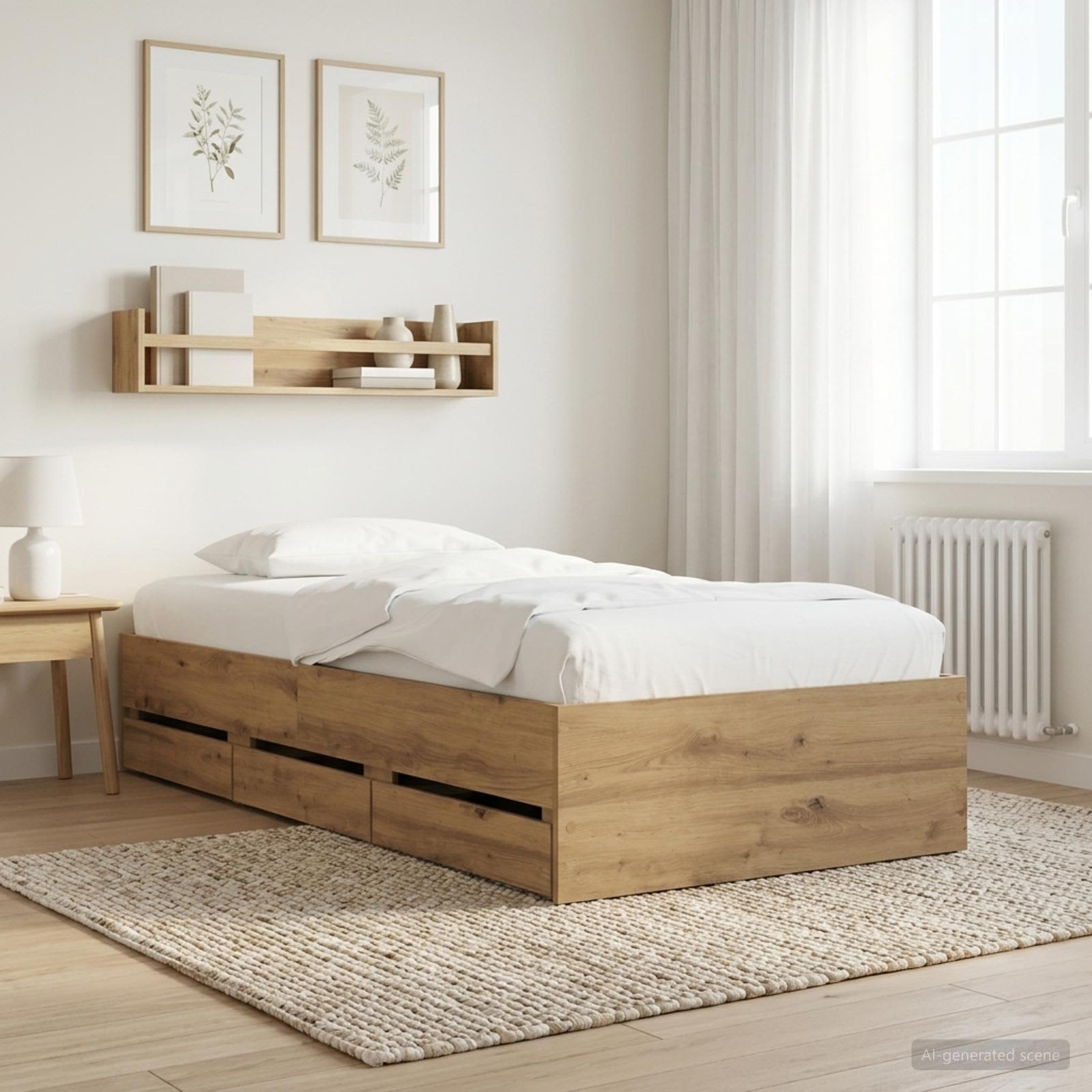 Rám Postele S Úložným Prostorem Dub Artisan 80 X 200 Cm