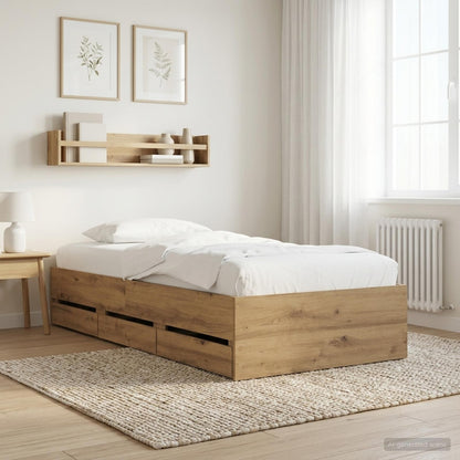 Rám Postele S Úložným Prostorem Dub Artisan 80 X 200 Cm